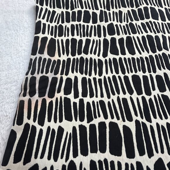 Ann Mashburn Womens Sleeveless Shift Dress Small Printed Black White Back Zip - Picture 9 of 11